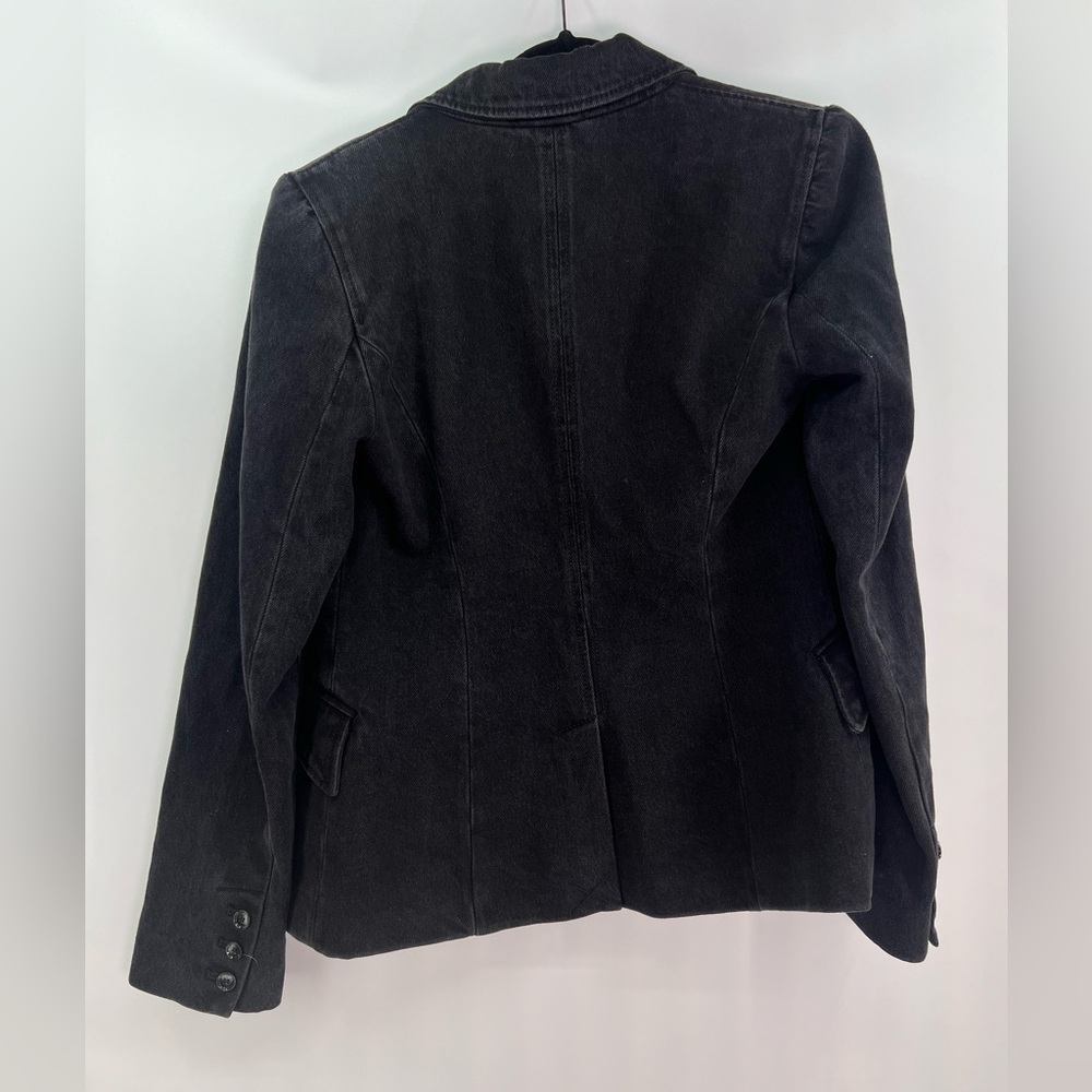 NWT PAIGE Black Denim Carmen Tailored Single Button Blazer 4 Four - Picture 7 of 12